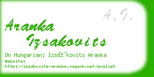 aranka izsakovits business card